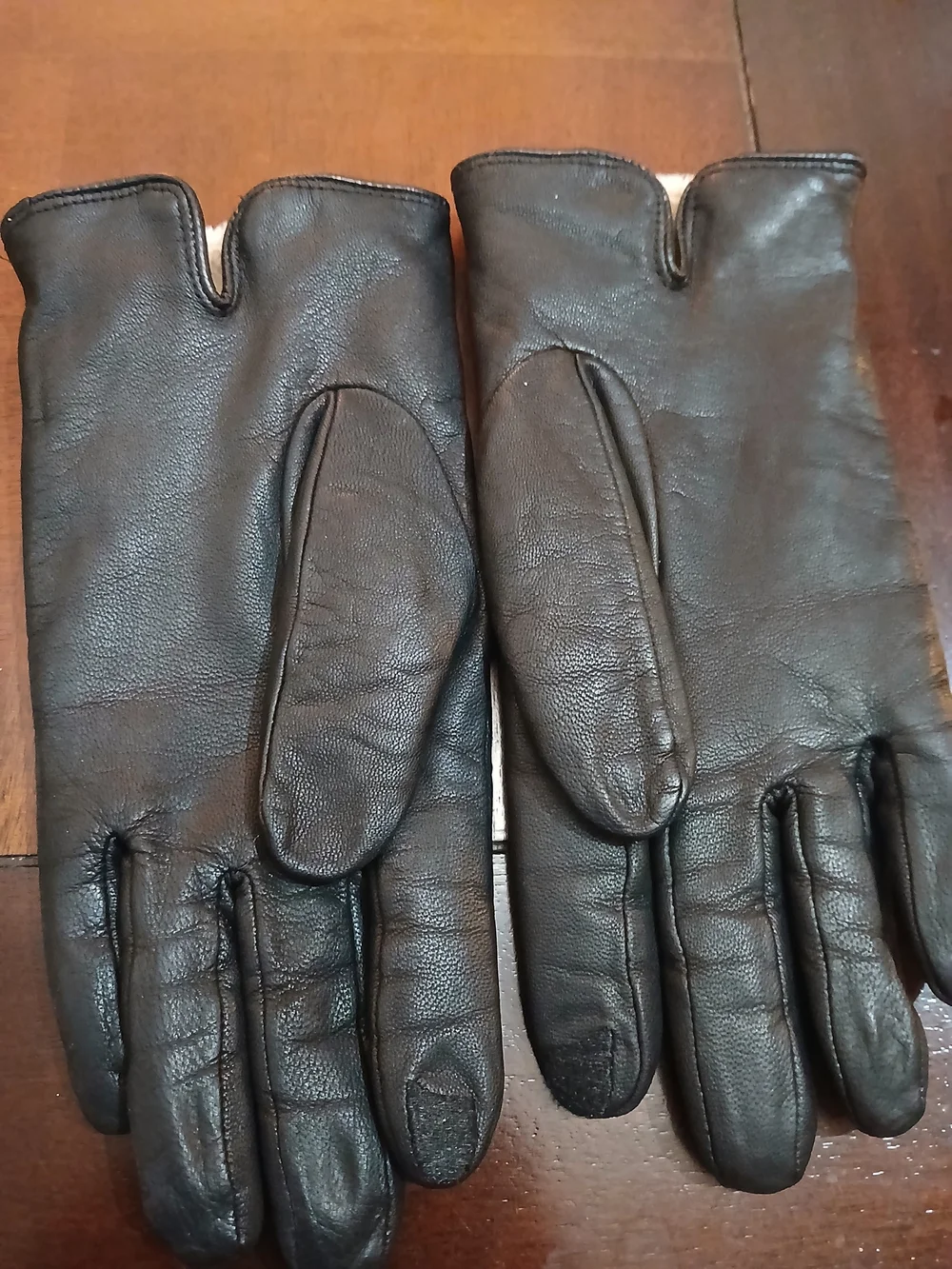 Vintage Black Leather Women's Gloves Size Small Faux Sherpa Lining